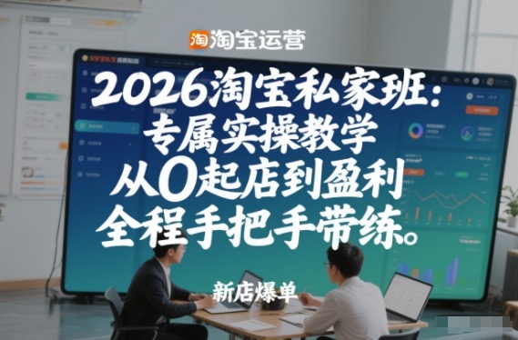 2026淘宝私家班：专属实操教学，从0起店到盈利，全程手把手带练（更新26年2月）