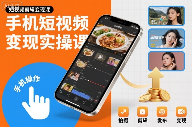 手机短视频变现实操课,短视频剪辑变现课