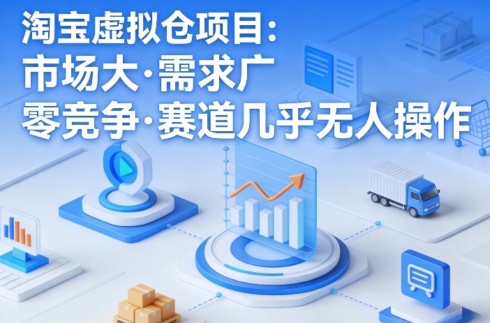 淘宝虚拟仓项目，市场大，需求广，零竞争，赛道几乎没人操作（更新0410）